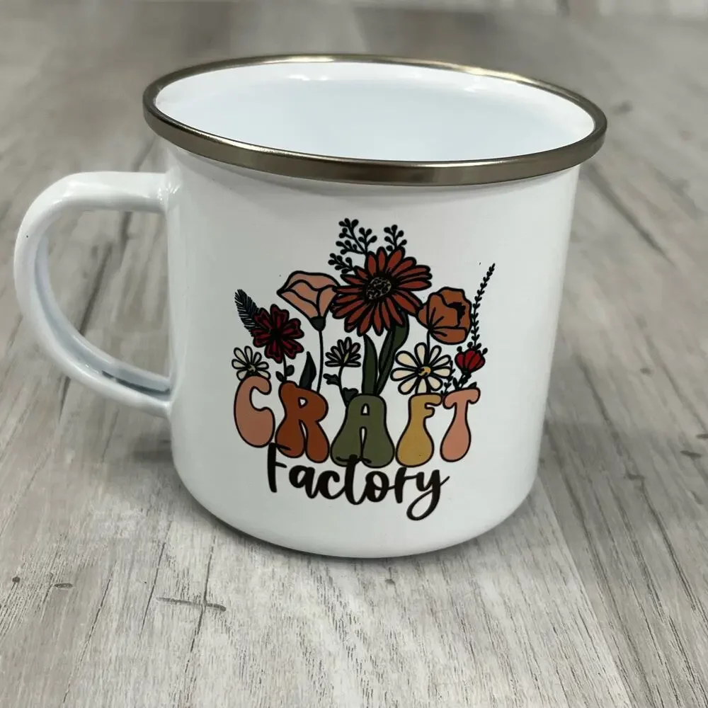 Craft Factory Wild Flower Stainless Steel Coffee Mug Tea Cup